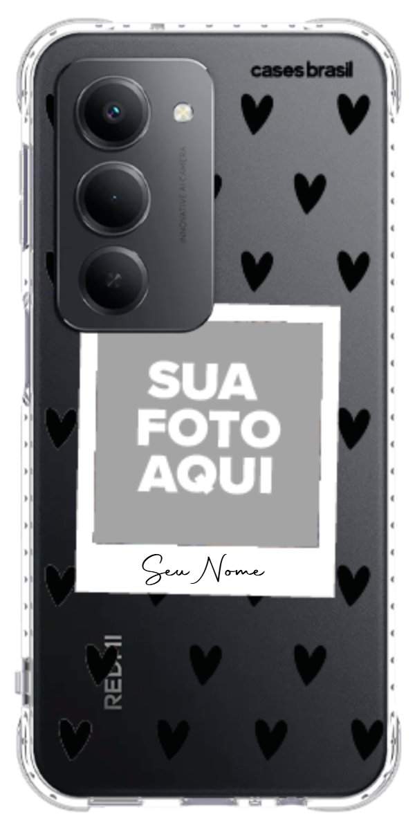 Capinha para Celular Polaroid Corações Black