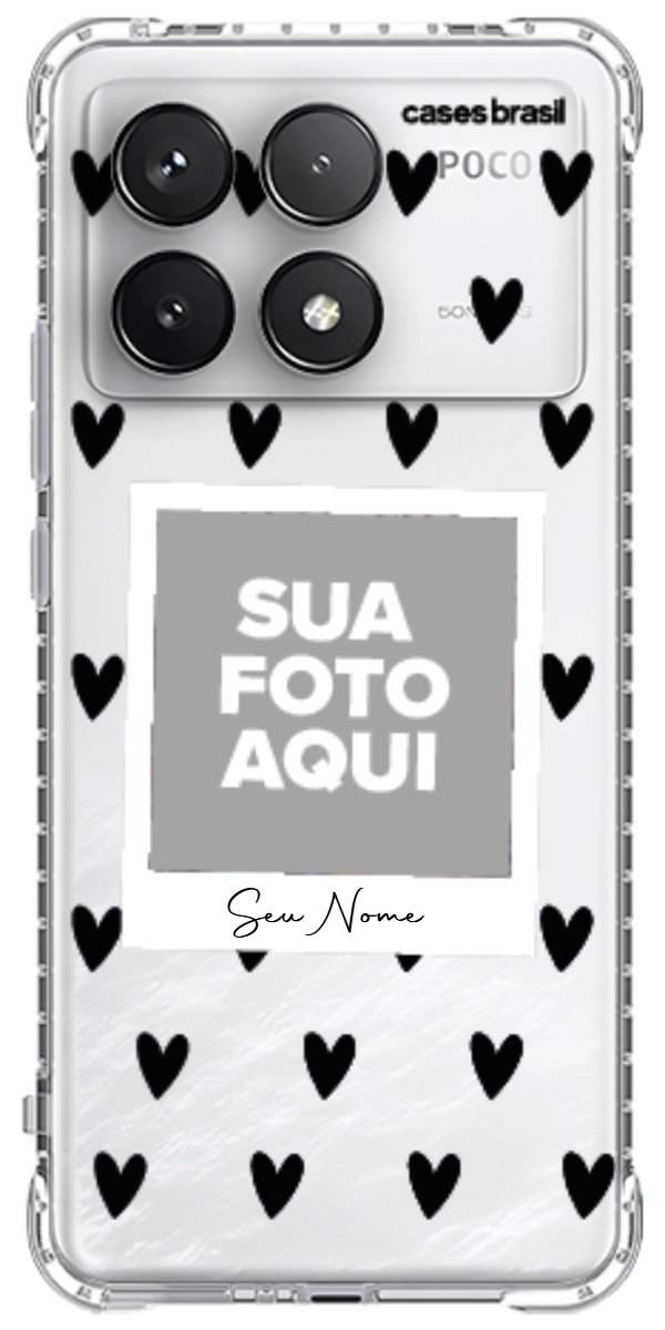 Capinha para Celular Polaroid Corações Black