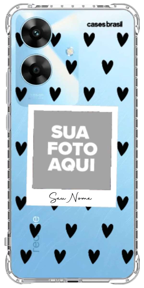 Capinha para Celular Polaroid Corações Black