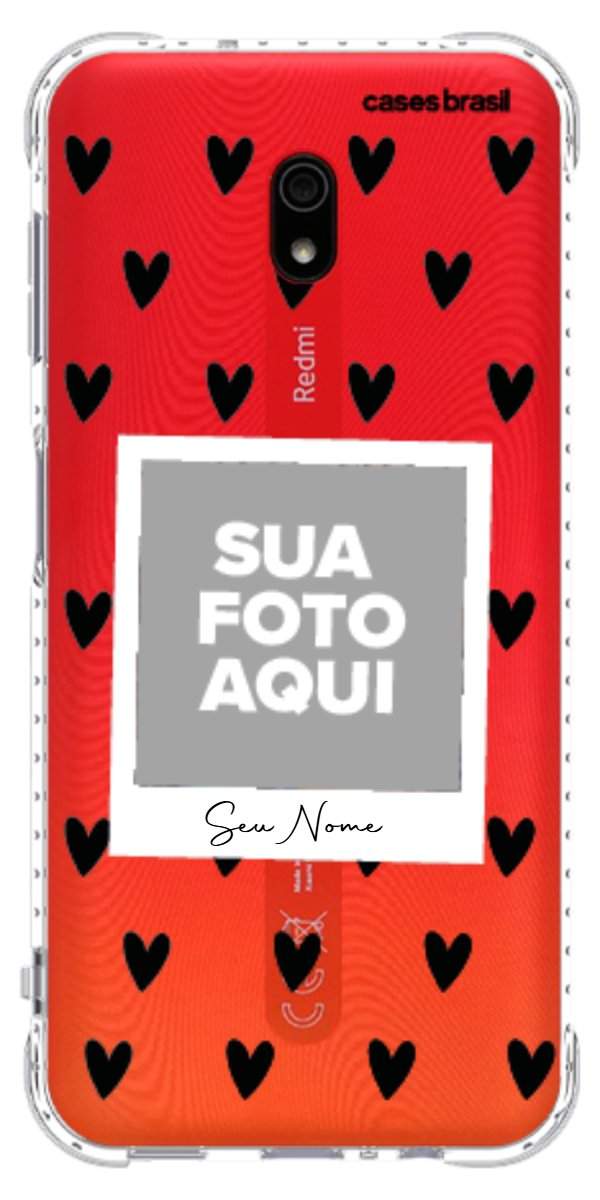 Capinha para Celular Polaroid Corações Black