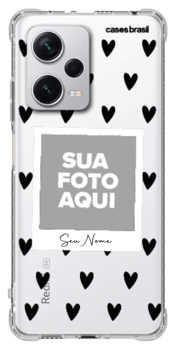Capinha para Celular Polaroid Corações Black