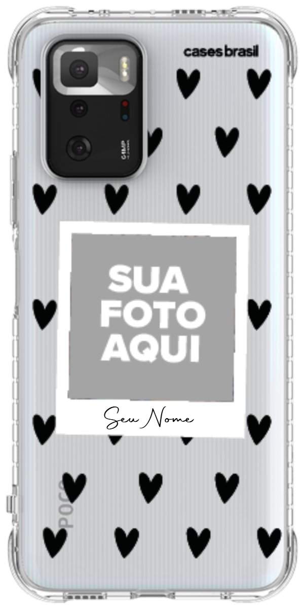 Capinha para Celular Polaroid Corações Black