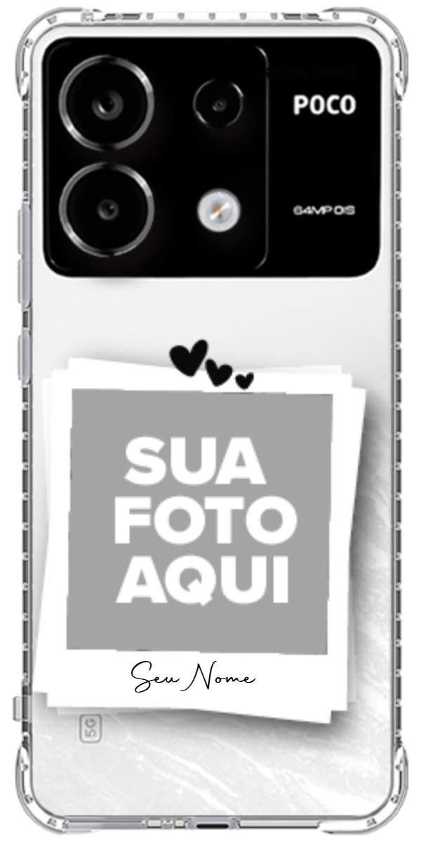 Capinha para Celular Polaroid Corações
