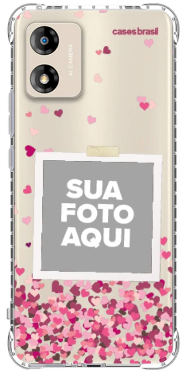 Capinha para Celular Polaroid Corações Flutuantes