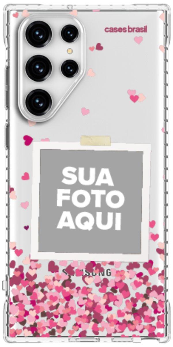 Capinha para Celular Polaroid Corações Flutuantes