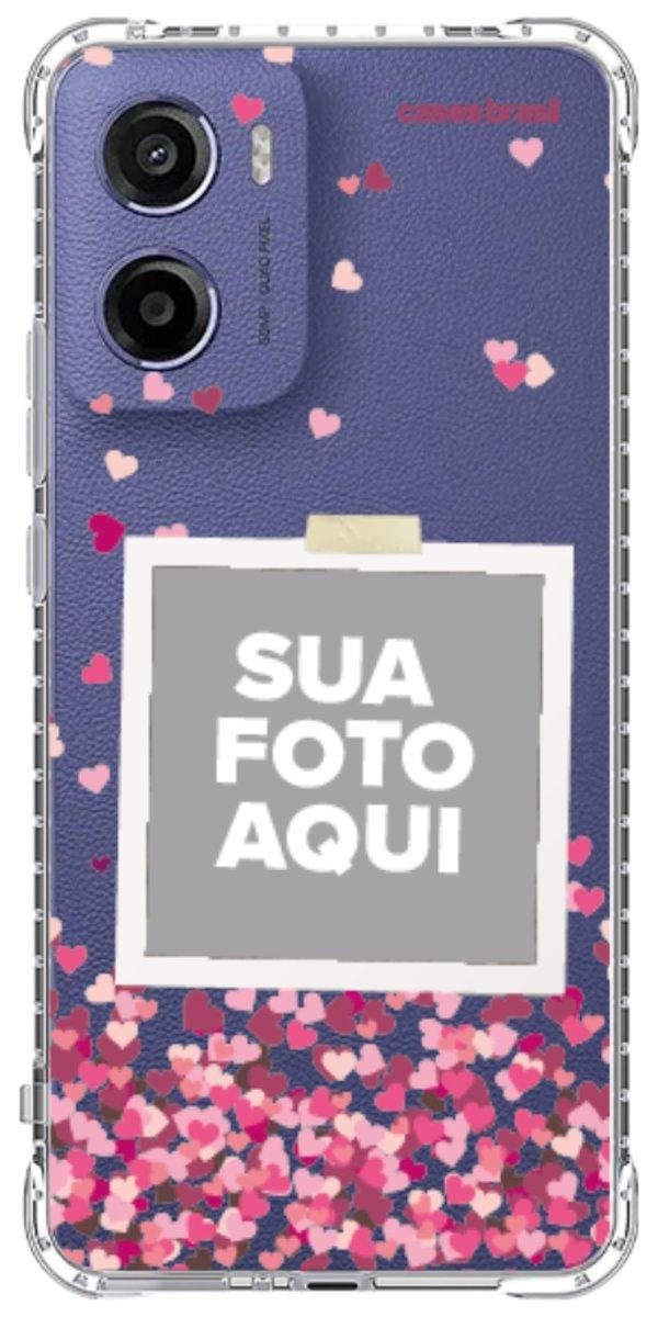 Capinha para Celular Polaroid Corações Flutuantes