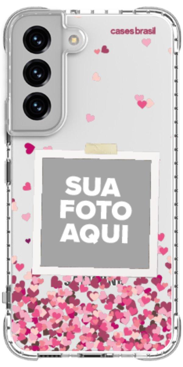 Capinha para Celular Polaroid Corações Flutuantes