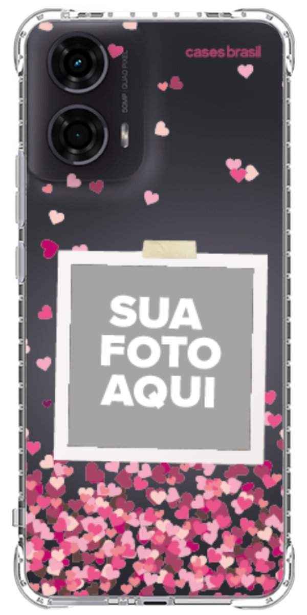 Capinha para Celular Polaroid Corações Flutuantes