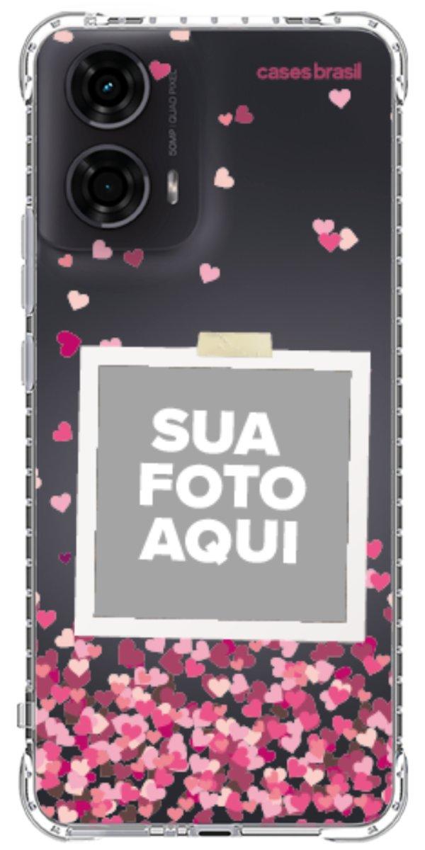 Capinha para Celular Polaroid Corações Flutuantes