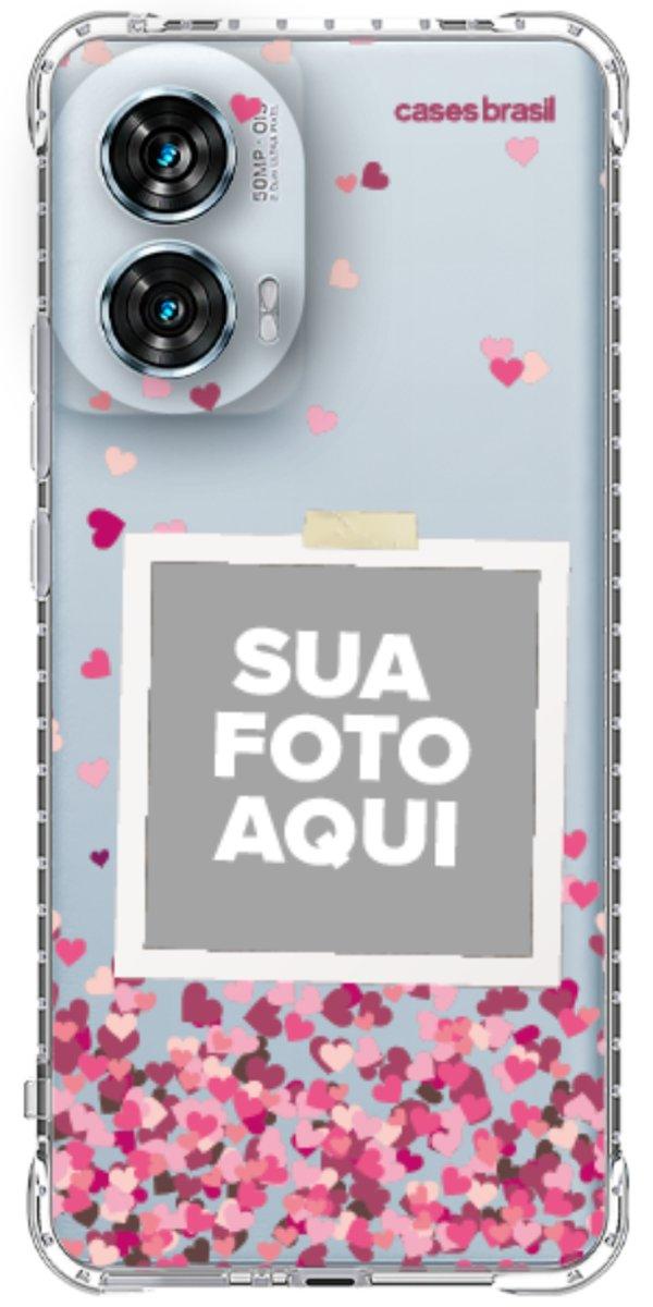 Capinha para Celular Polaroid Corações Flutuantes