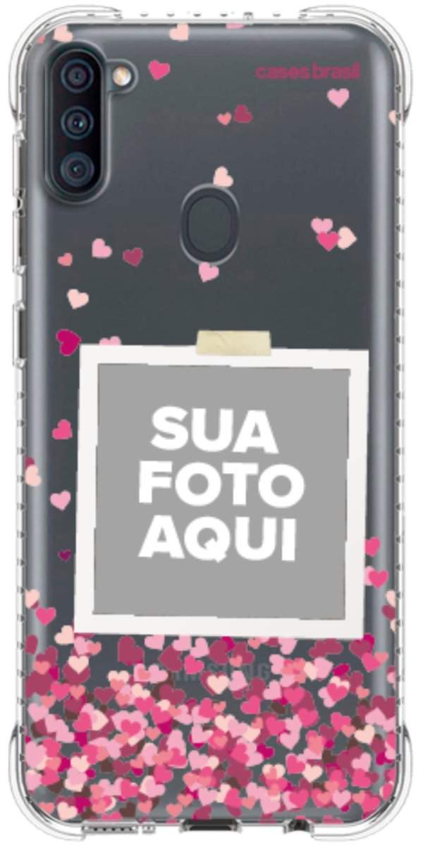 Capinha para Celular Polaroid Corações Flutuantes