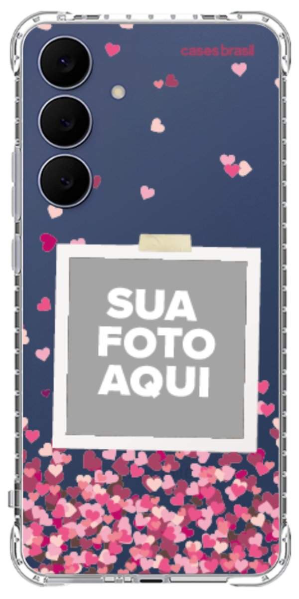 Capinha para Celular Polaroid Corações Flutuantes