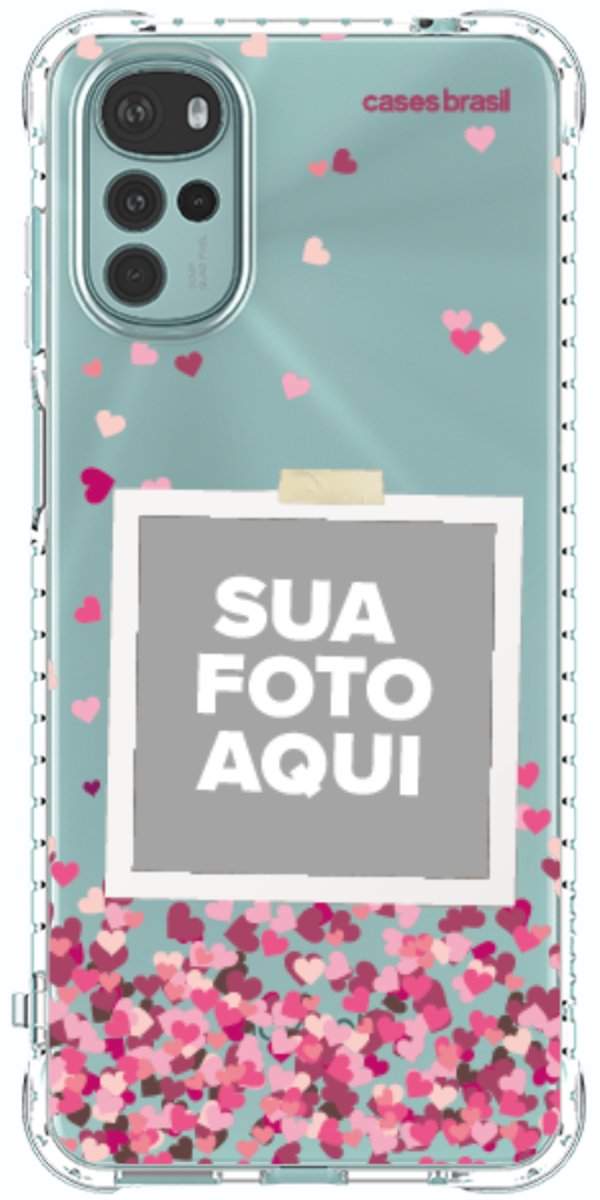Capinha para Celular Polaroid Corações Flutuantes