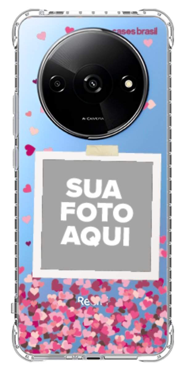 Capinha para Celular Polaroid Corações Flutuantes