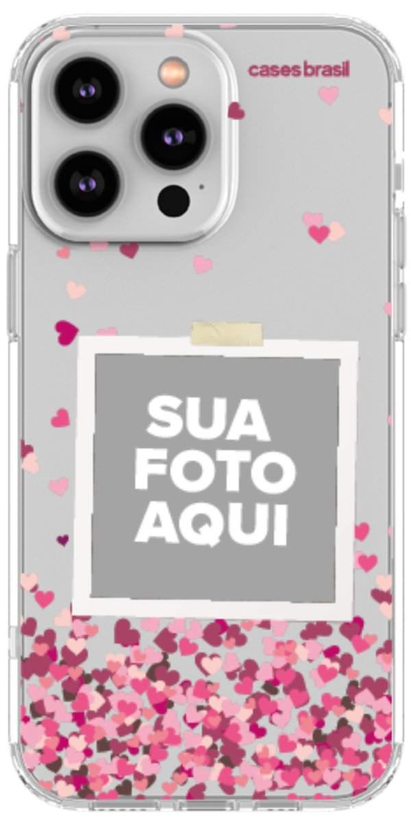 Capinha para Celular Polaroid Corações Flutuantes