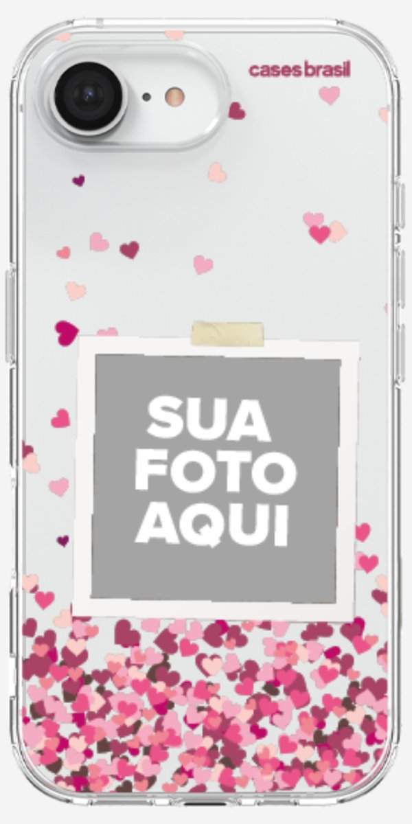 Capinha para Celular Polaroid Corações Flutuantes