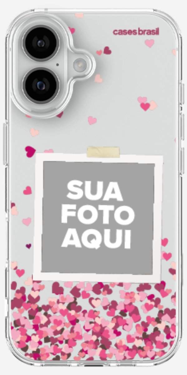 Capinha para Celular Polaroid Corações Flutuantes