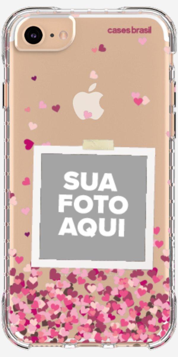 Capinha para Celular Polaroid Corações Flutuantes