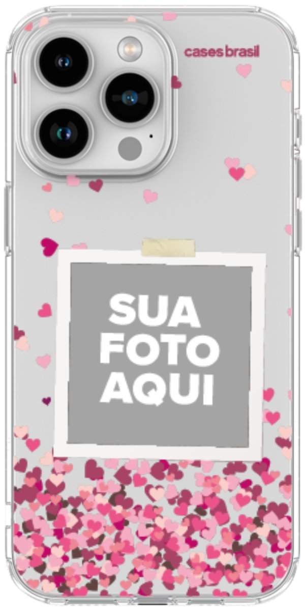 Capinha para Celular Polaroid Corações Flutuantes
