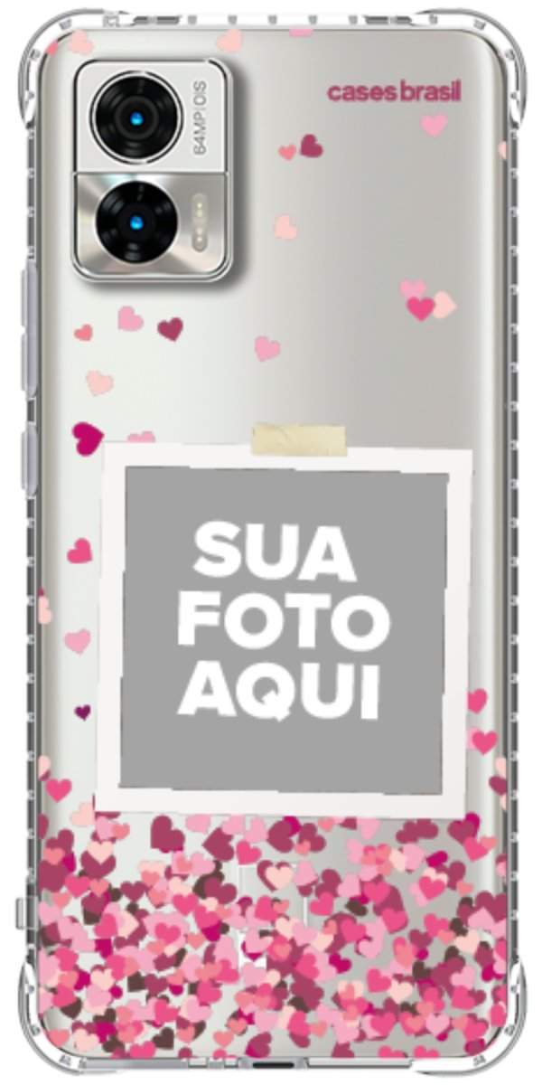 Capinha para Celular Polaroid Corações Flutuantes