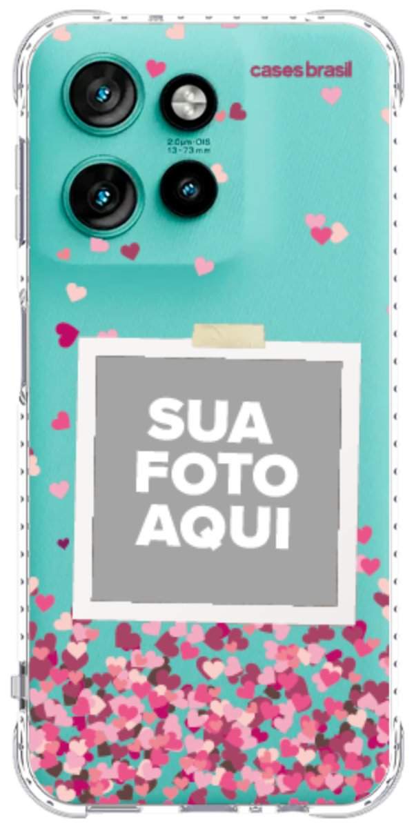 Capinha para Celular Polaroid Corações Flutuantes