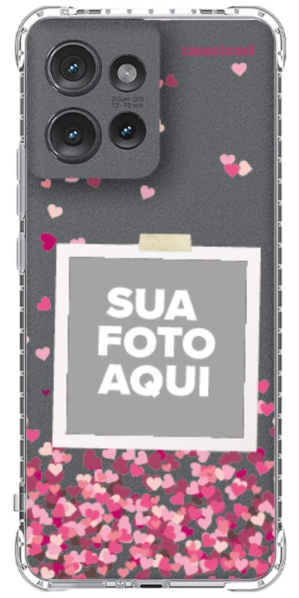 Capinha para Celular Polaroid Corações Flutuantes