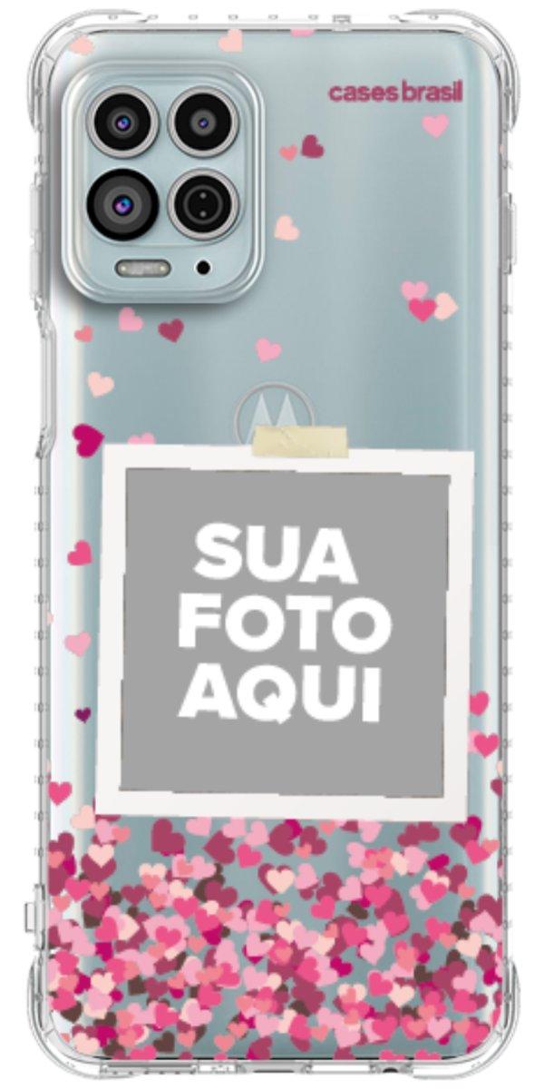 Capinha para Celular Polaroid Corações Flutuantes