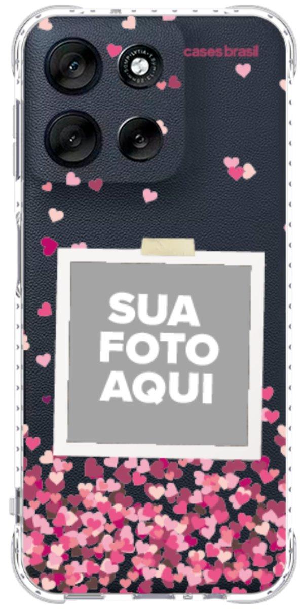 Capinha para Celular Polaroid Corações Flutuantes