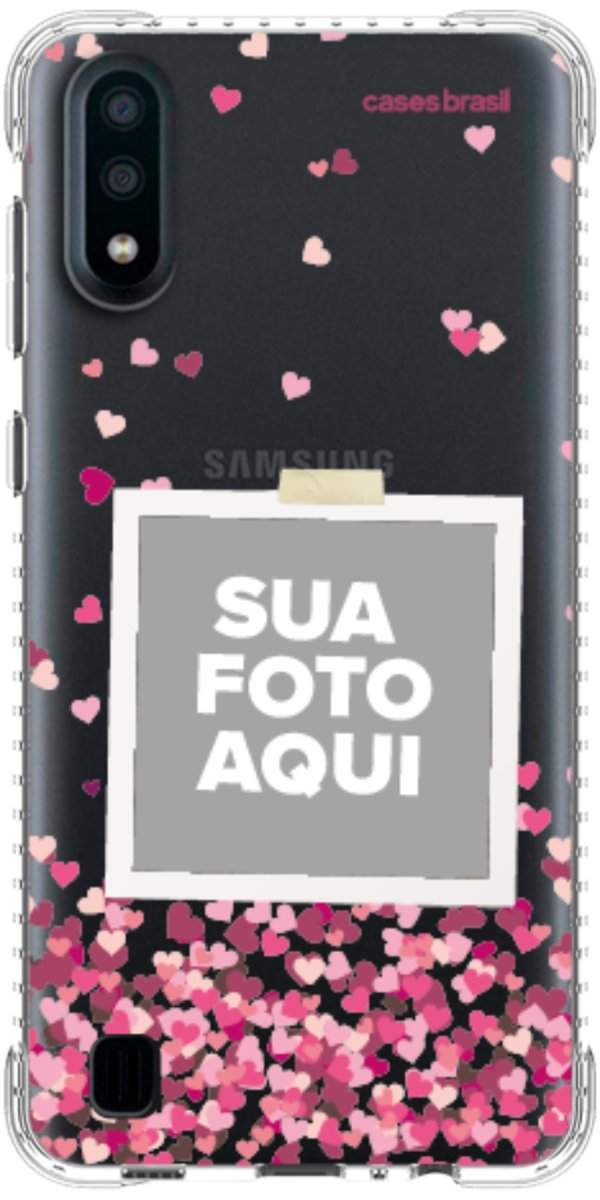 Capinha para Celular Polaroid Corações Flutuantes