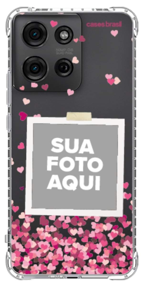 Capinha para Celular Polaroid Corações Flutuantes