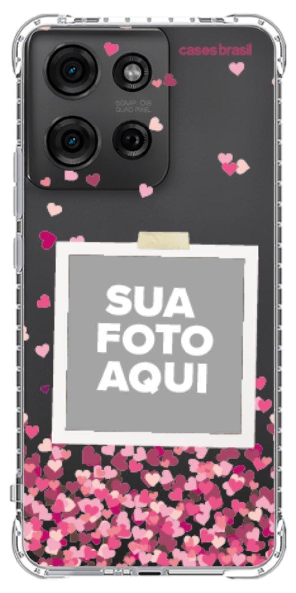 Capinha para Celular Polaroid Corações Flutuantes