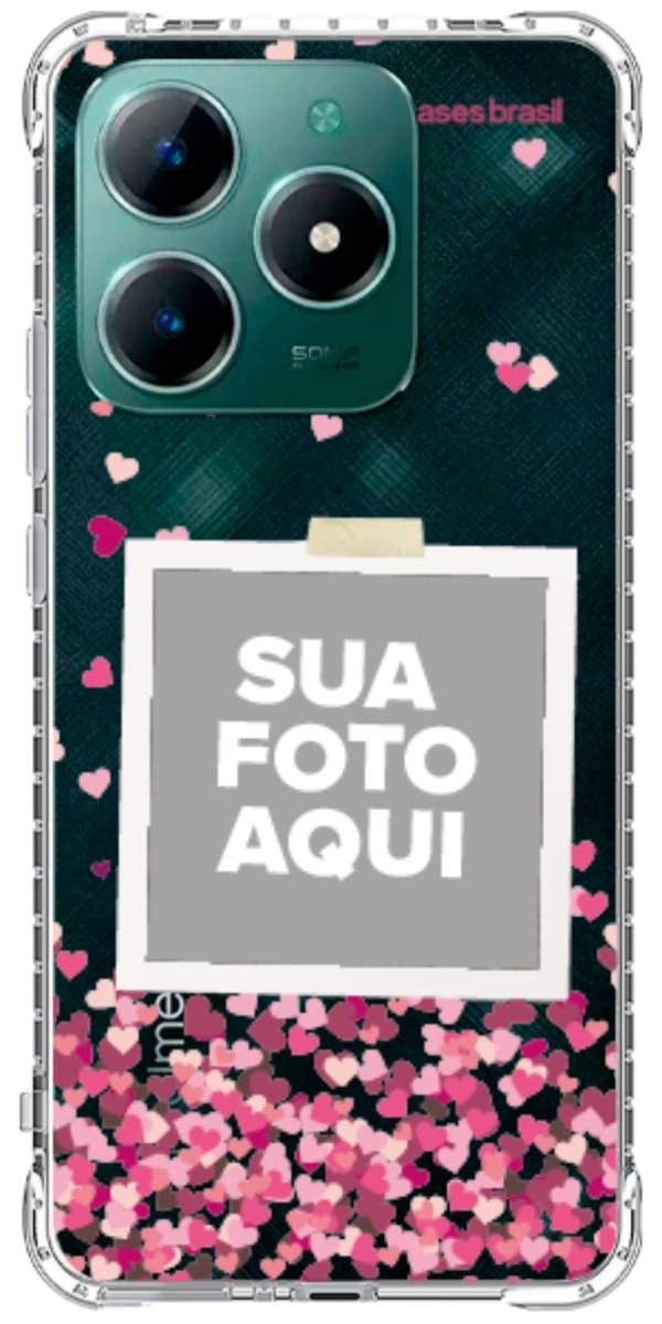 Capinha para Celular Polaroid Corações Flutuantes