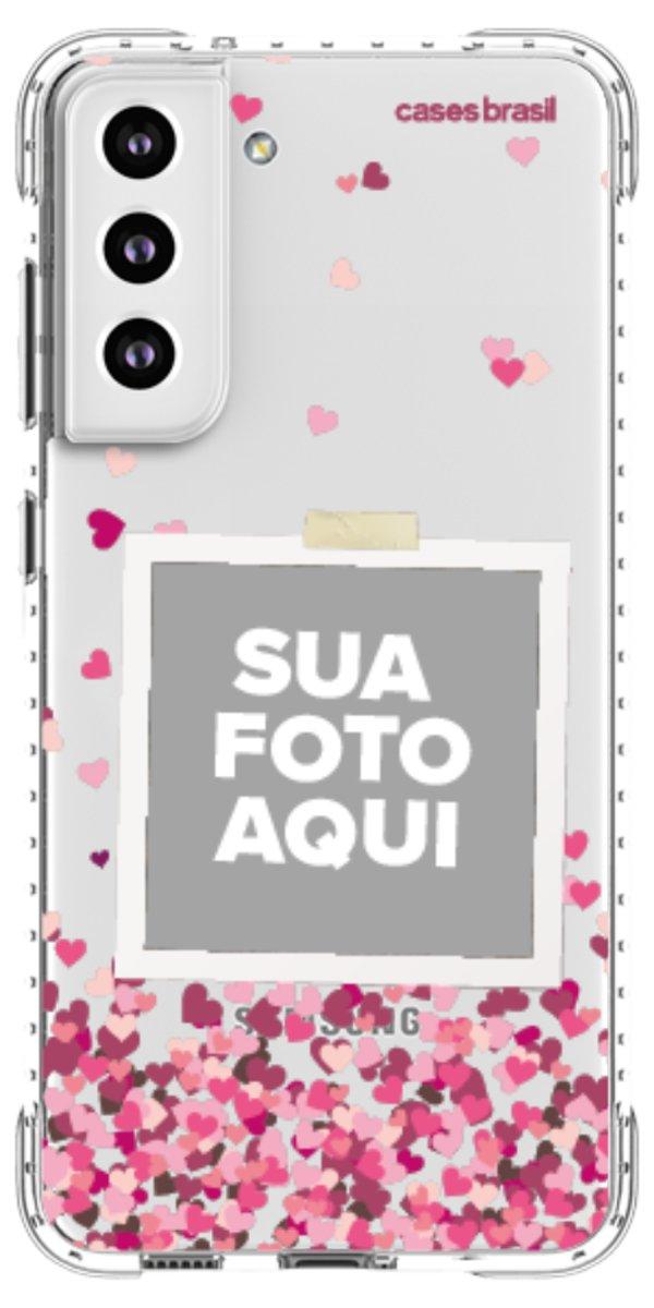 Capinha para Celular Polaroid Corações Flutuantes
