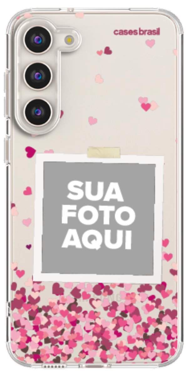 Capinha para Celular Polaroid Corações Flutuantes