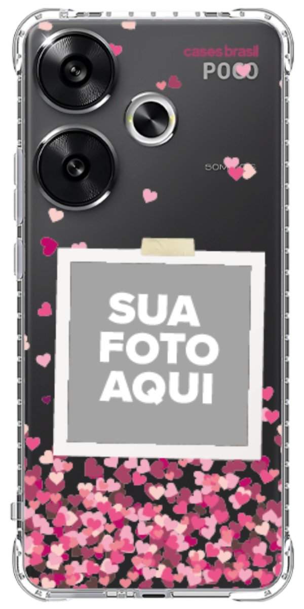 Capinha para Celular Polaroid Corações Flutuantes