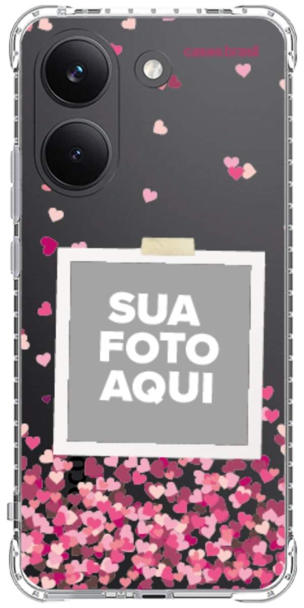 Capinha para Celular Polaroid Corações Flutuantes