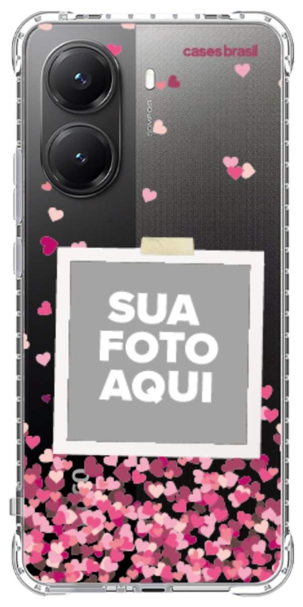Capinha para Celular Polaroid Corações Flutuantes