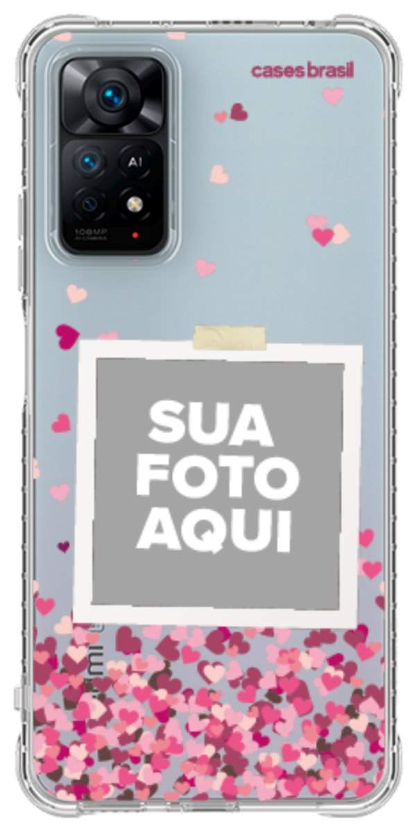 Capinha para Celular Polaroid Corações Flutuantes