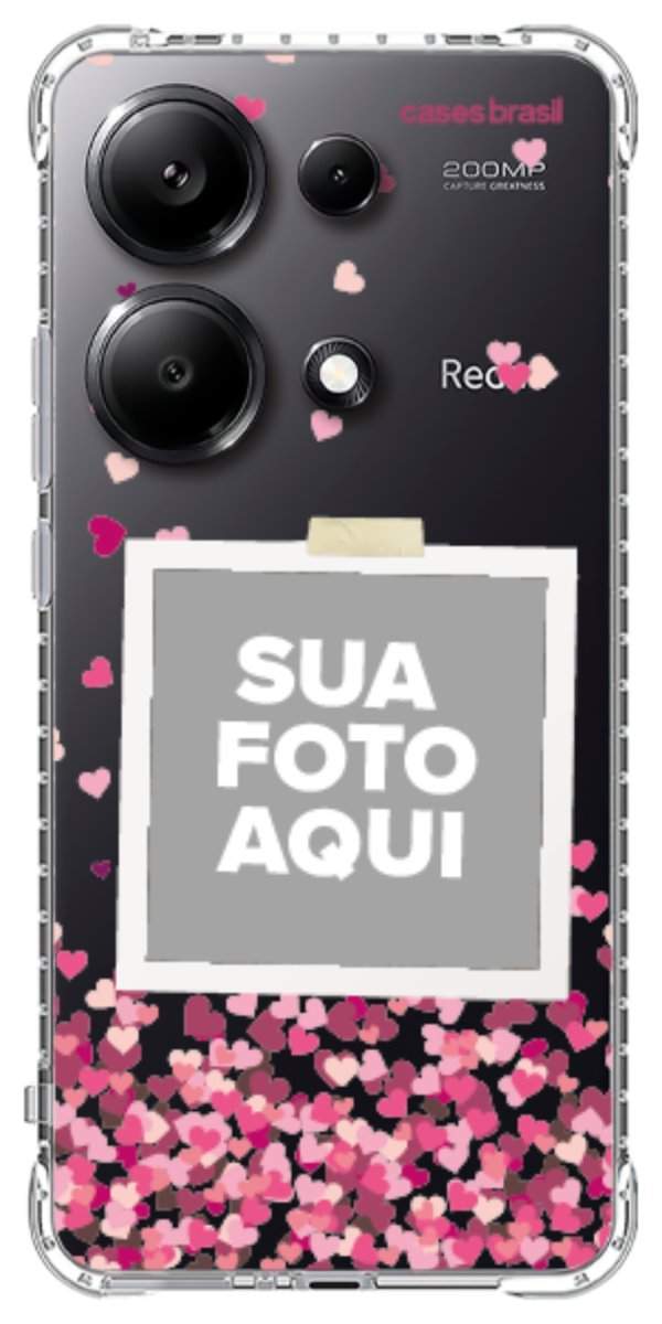 Capinha para Celular Polaroid Corações Flutuantes