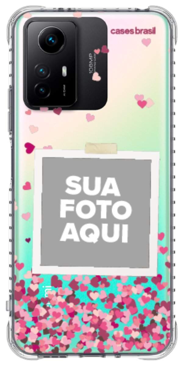 Capinha para Celular Polaroid Corações Flutuantes
