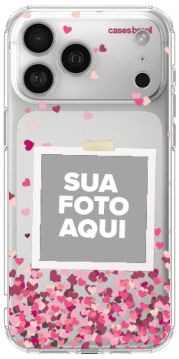 Capinha para Celular Polaroid Corações Flutuantes