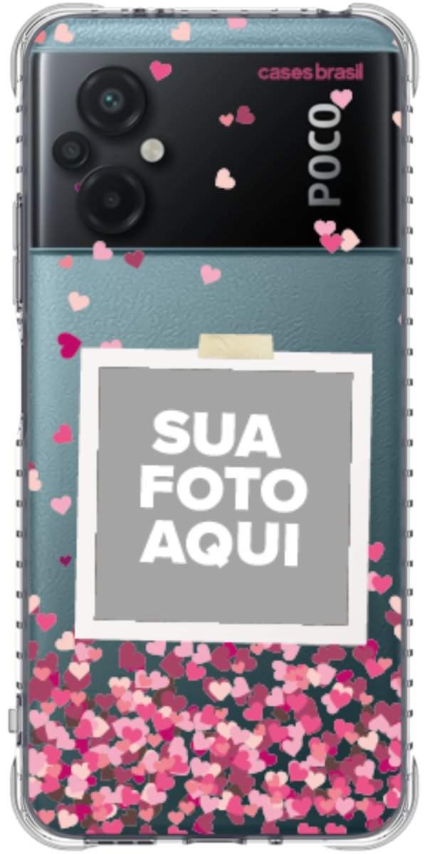 Capinha para Celular Polaroid Corações Flutuantes