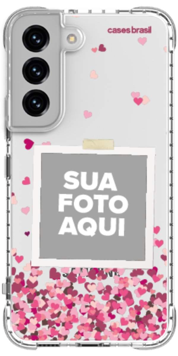 Capinha para Celular Polaroid Corações Flutuantes