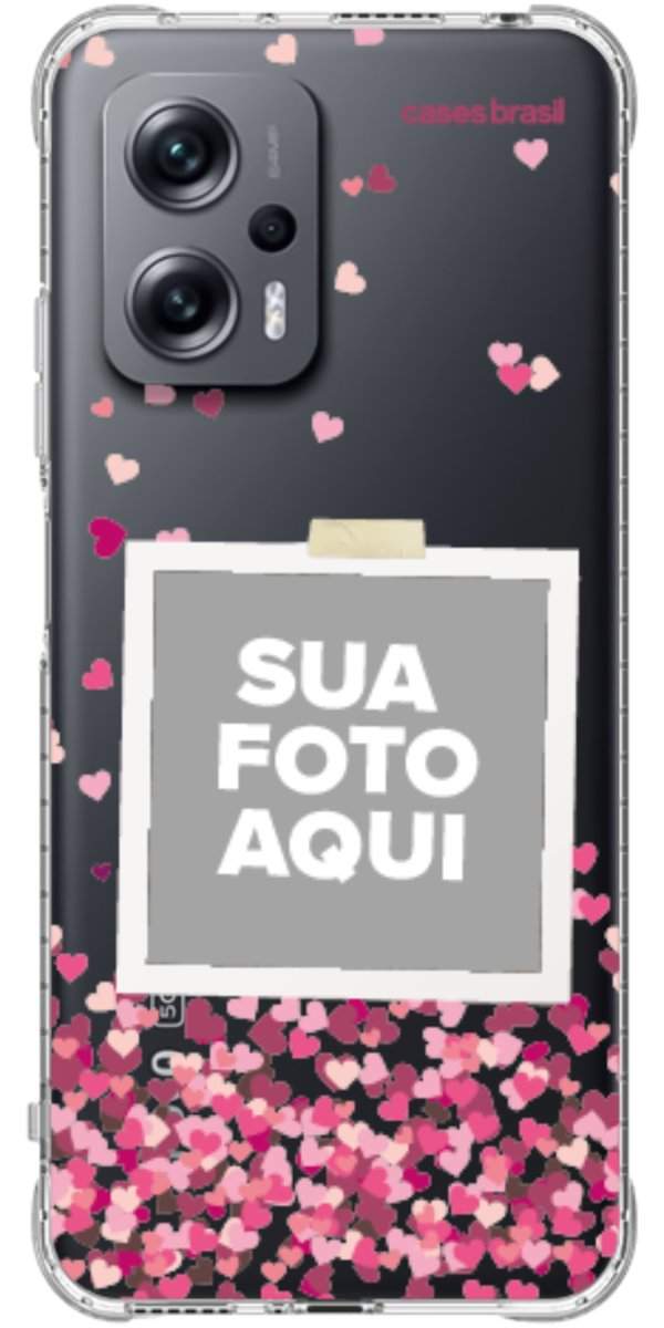 Capinha para Celular Polaroid Corações Flutuantes