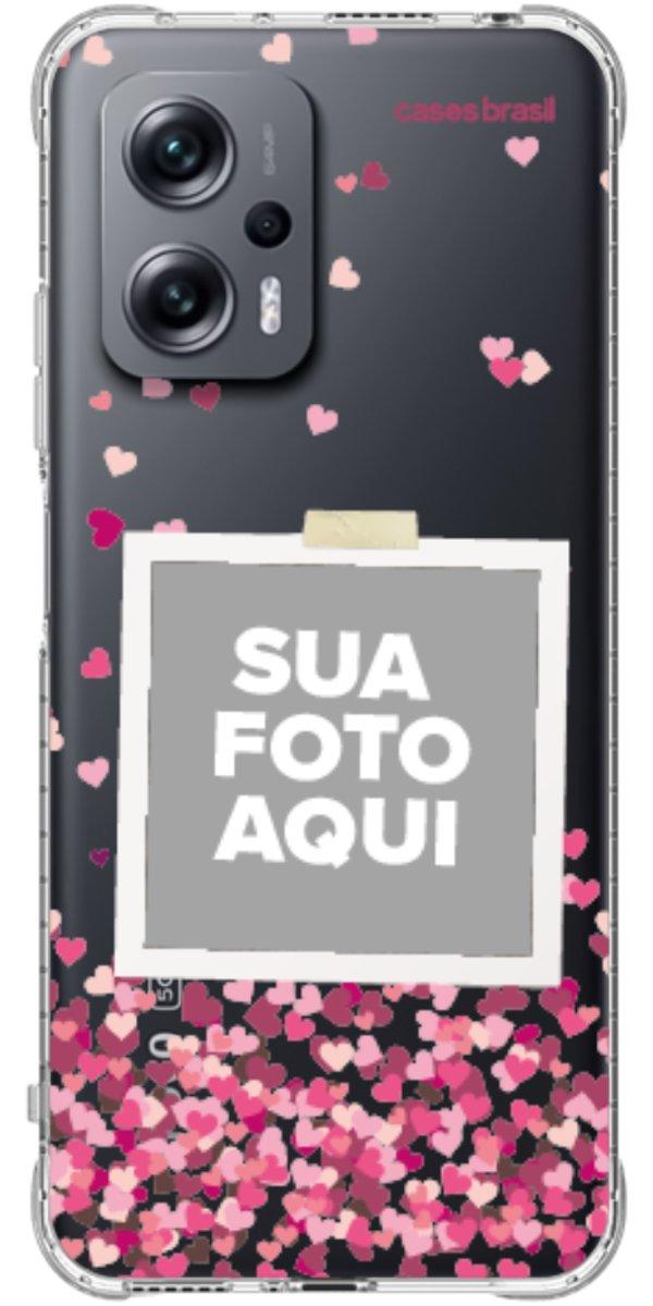 Capinha para Celular Polaroid Corações Flutuantes