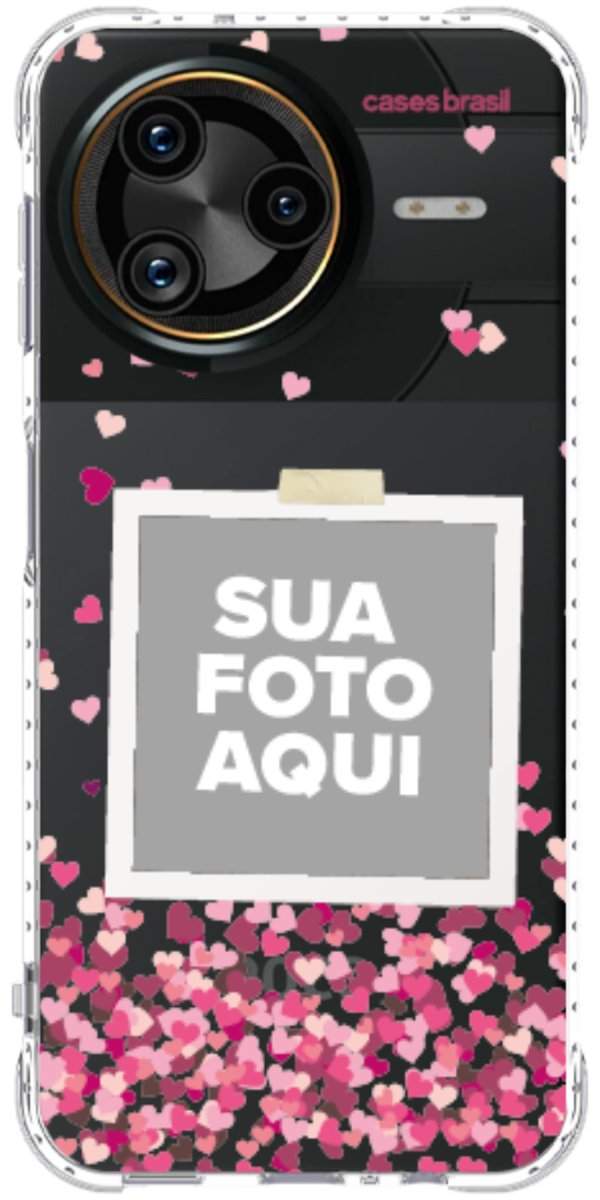 Capinha para Celular Polaroid Corações Flutuantes