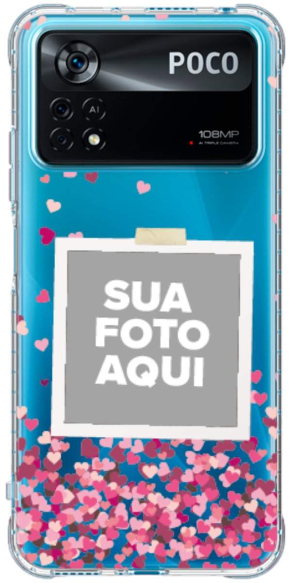 Capinha para Celular Polaroid Corações Flutuantes