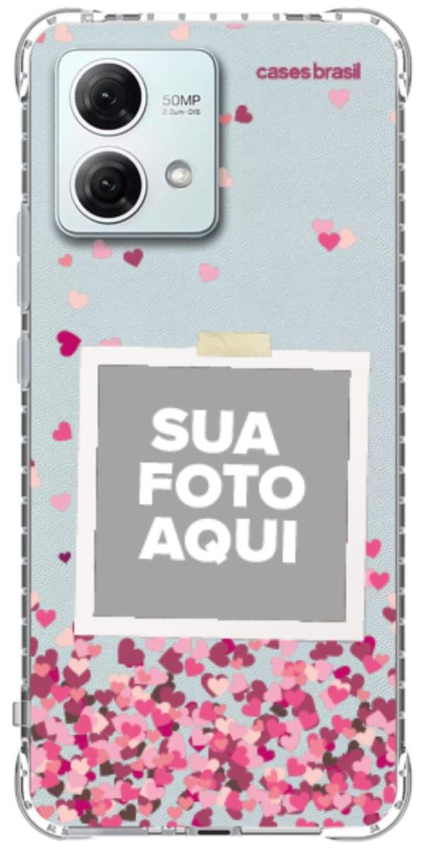 Capinha para Celular Polaroid Corações Flutuantes