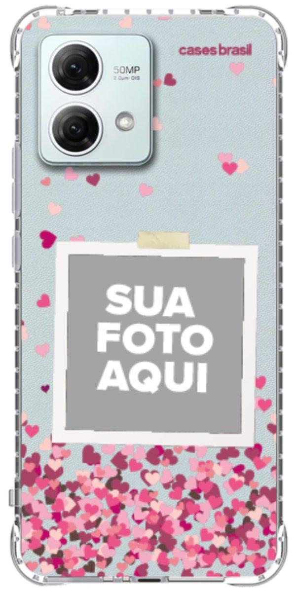 Capinha para Celular Polaroid Corações Flutuantes
