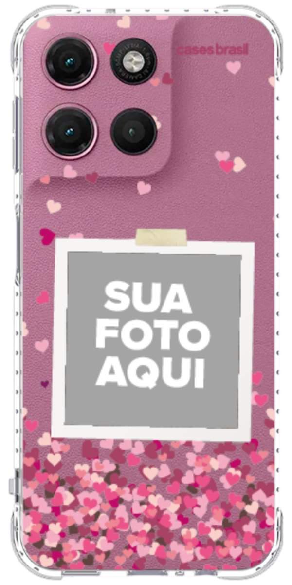 Capinha para Celular Polaroid Corações Flutuantes